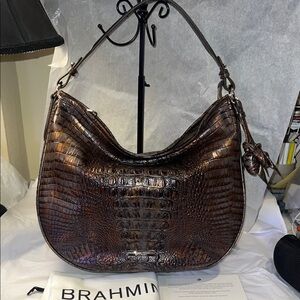Brahmin Kathleen fall tortoise rose charm bag